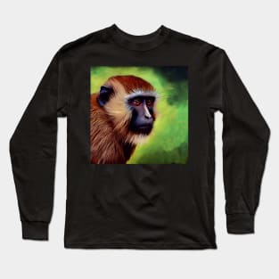 Monkey Portrait . Long Sleeve T-Shirt
